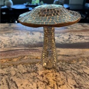 Mosaic Glass Mushroom Accent